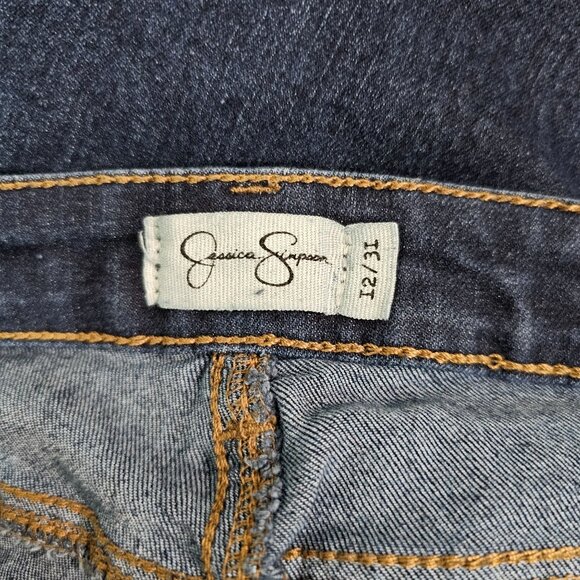 Upcycled Blue Denim Jeans Bohemian Maxi Skirt Sz 12 Hand Sewn With Floral Panels - Picture 10 of 12